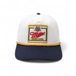 American Needle Miller High Life Beer Adjustable Snapback Baseball Hat (23008B-MHL-WHKL) White/Navy/Gold