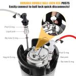 Hgkeke New 5 Gallon Corny Keg, Stainless Steel Beer Keg with Ball Lock Keg Quick Disconnect, Cornelius Keg with Dual Rubber Handle, Portable Draft Beer Keg for Home Brew, 5 Gallon Keg for Party