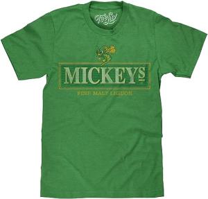 Tee Luv Men's Mickey's Fine Malt Liquor T-Shirt - Retro Mickeys Beer Logo Shirt, Kelly Heather, L