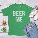 Funny St Patricks Day Shirt for Men – “Beer Me” Bold Text Graphic – Soft Cotton Blend Comfort Tee – Casual Irish Drinking Shirt for Pub Crawls Parades Parties and Bar Nights Green 3XL