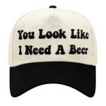 You Look Like I Need A Beer Funny Trucker Hats Embroidered Vintage Snapback Hat for Women and Men Gag Gifts Baseball Cap