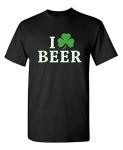Feelin Good Tees I Clover Beer St Patrick’s Day T Shirt | St Pattys Shirt Apparel for Men | Lucky Green Holiday Top | Printed in The USA Novelty T Shirts Lucky Celebration Style L Black