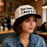 You Look Like I Need A Beer Funny Trucker Hats Embroidered Vintage Snapback Hat for Women and Men Gag Gifts Baseball Cap