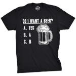 Crazy Dog T-Shirts Mens Do I Want A Beer T Shirt, St. Patrick's Day Shirt, Funny Graphic Tee, Black - XL
