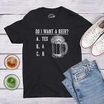 Crazy Dog T-Shirts Mens Do I Want A Beer T Shirt, St. Patrick's Day Shirt, Funny Graphic Tee, Black - XL