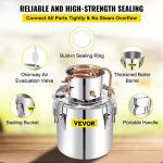 VEVOR Alcohol Still 13.2Gal/50L Alcohol Distiller Stainless Steel Distillery Kit for Alcohol With Copper Tube & Pump Home Brewing Kit Build-in Thermometer for DIY Whisky Wine Brandy