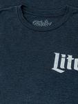 Tee Luv Men's Miller Lite Shirt - Double Sided Miller Light Beer Logo Shirt (Denim Black Heather) (L)