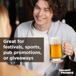 DISCOUNT PROMOS ARC Glass Beer Mugs 25 oz. Set of 6, Bulk Pack - Great for Octoberfest, Pub, Restaurant - Clear