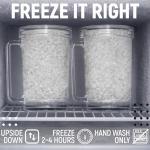 Granatan Beer Mugs with Gel Freezer 16 oz, Clear Double Walled Beer Mugs with Handles Set Of 4