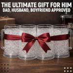 Granatan Beer Mugs with Gel Freezer 16 oz, Clear Double Walled Beer Mugs with Handles Set Of 4