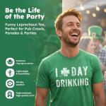 Men’s Funny St Patricks Day Shirt – I Clover Day Drinking Shamrock Tee, Irish Party Beer Drinking Outfit - Green - XXL