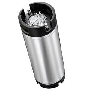 Steel Corny Keg, 5 Gallon Ball Lock Homebrew Beer Keg, Black Handles