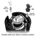 Steel Corny Keg, 5 Gallon Ball Lock Homebrew Beer Keg, Black Handles