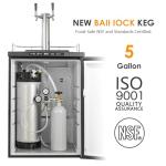 Steel Corny Keg, 5 Gallon Ball Lock Homebrew Beer Keg, Black Handles