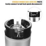 New 2.5 Gallon Ball Lock Keg - Stainless Steel Corny Keg Cornelius Keg with Dual Rubber Handles & Heavy-Duty Rubber Bottom - Portable Beer Keg Corny Kegs with 2 Keg Lid Gaskets - Ideal for Homebrewing