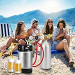 New 2.5 Gallon Ball Lock Keg - Stainless Steel Corny Keg Cornelius Keg with Dual Rubber Handles & Heavy-Duty Rubber Bottom - Portable Beer Keg Corny Kegs with 2 Keg Lid Gaskets - Ideal for Homebrewing