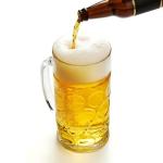 Mezchi 6 Pack Plastic Beer Mugs, 20 oz./600ml Beer Steins with Handles, Resuable Beer Drinking Cups, Clear Large Beer Mugs for Bar, Beverages, Alcohol, Freezable, BPA Free