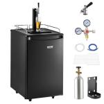 VEVOR Beer Kegerator, Single Tap Draft Beer Dispenser, Full Size Keg Refrigerator With Shelves, CO2 Cylinder, Drip Tray & Rail, 32°F- 50°F Temperature Control, Holds 1/6, 1/4, 1/2 Barrels, Black