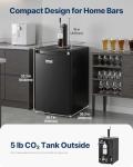 VEVOR Beer Kegerator, Single Tap Draft Beer Dispenser, Full Size Keg Refrigerator With Shelves, CO2 Cylinder, Drip Tray & Rail, 32°F- 50°F Temperature Control, Holds 1/6, 1/4, 1/2 Barrels, Black