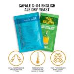 Craft A Brew - Safale S-04 Dry Yeast - English Ale Dry Yeast - For English and American Ales and Hard Apple Ciders - Ingredients for Home Brewing - Beer Making Supplies - [1 Pack]