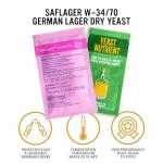 Craft A Brew - SafLager W-34/70 Yeast - German Lager Dry Yeast - For Craft Lagers - Ingredients for Home Brewing - Beer Making Supplies - [1 Pack]
