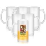 Mifoci 6 Pcs Sublimation Blank Glass Mugs 16 oz Frosted Beer Cups Can Add Photo Text or Images on Personalized Beer Glass for Husband Dad Men Father's Day Oktoberfest Funny Gift