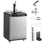 VEVOR Digital Beer Kegerator, Single Tap Draft Beer Dispenser, Full Size Keg Refrigerator With Shelves, CO2 Cylinder, Drip Tray & Rail, 32°F- 75.2°F Temperature Control, 163L,Silver