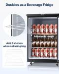 VEVOR Digital Beer Kegerator, Single Tap Draft Beer Dispenser, Full Size Keg Refrigerator With Shelves, CO2 Cylinder, Drip Tray & Rail, 32°F- 75.2°F Temperature Control, 163L,Silver