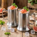 Goaste 2 Packs Tankard Style Beer Mugs, 20 OZ Double Walled Stainless Steel Beer Stein, Heat Insulated Coffee Mug Tumblers with Big Grip Handle for Hot or Cold Beverages, Milk, Tea, Bar Drinkaware