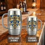 Beer Mugs - Viking Cup for Beer Enthusiasts - Beer Stein Mug for Men - Unique Barrel Design - Versatile Beer Accessories - Ideal Coffee Tumbler - 34 oz Barrel Beer Mug by Quickshot