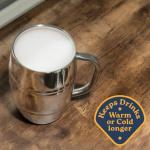 Beer Mugs - Viking Cup for Beer Enthusiasts - Beer Stein Mug for Men - Unique Barrel Design - Versatile Beer Accessories - Ideal Coffee Tumbler - 34 oz Barrel Beer Mug by Quickshot