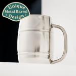 Beer Mugs - Viking Cup for Beer Enthusiasts - Beer Stein Mug for Men - Unique Barrel Design - Versatile Beer Accessories - Ideal Coffee Tumbler - 34 oz Barrel Beer Mug by Quickshot