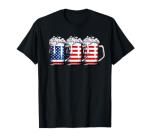 Beer American Flag 4th of July Men Women Merica Drinking USA T-Shirt