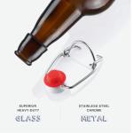 Swing Top Glass Bottles, 6 Pack Flip Top Beer Bottles with Airtight Lids,16 Oz Amber Glass Bottle with Lids, Beer Bottle for Home Brewing and Wine, Mead, Fermentation