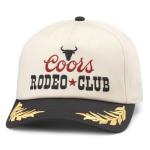 AMERICAN NEEDLE Unisex Coors Beer Rodeo Club Captain Adjustable Snapback Baseball Hat, Ivory/Black (24002A-COORS-IBLK)