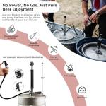 MRbrew 8" D-System Beer Tap Keg Pump - Chrome-Plated Party & Picnic Beer Pump Draft System with Beer Faucet, Hose & 2 Clamps Kegerator Compatible Homebrew Accessory