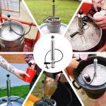 MRbrew 8" D-System Beer Tap Keg Pump - Chrome-Plated Party & Picnic Beer Pump Draft System with Beer Faucet, Hose & 2 Clamps Kegerator Compatible Homebrew Accessory