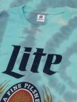 Tee Luv Men's Miller Lite Beer Tie Dye Shirt, Coral Reef, XL
