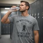 Funny Beer Belly Fitness T-Shirt for Men