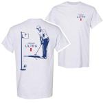 Michelob Ultra Golfing Front and Back Print T-Shirt (US, Alpha, X-Large, Regular, Regular) White