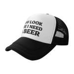 You Look Like I Need A Beer Funny Gag Trucker Hat for Adult Humor Adjustable Mesh Sport Baseball Caps for Women Men Black