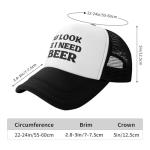 You Look Like I Need A Beer Funny Gag Trucker Hat for Adult Humor Adjustable Mesh Sport Baseball Caps for Women Men Black