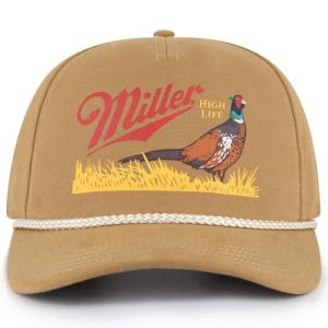 AMERICAN NEEDLE Unisex Miller High Life Beer Canvas Cappy Adjustable Snapback Baseball Hat, Wheat (EM010A-MHL-WHEA)