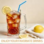 Jibrelxion 4 Pack Beer Mugs For Freezer, 17.4 oz Large Glass Mugs with Handles, Clear Glass Frozen Beer Mugs for Tea, Coffee, Gift and Home Bar Accessories