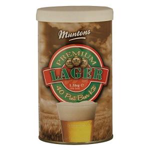 Muntons Beer Making Kit - Lager Premium Premium Range Kit - Includes Beer Making Ingredients - Home Brewing Kit Makes 66 Bottles of Beer (23 Liters Total)