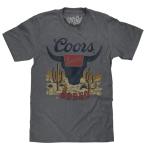 Tee Luv Men's Coors Banquet Rodeo T-Shirt - Faded Coors Beer Desert Graphic Tee, Heather Graphite, L