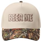 MIRMARU 5-Panel Embroidery Two-Tone Trucker Hat with Designed Camo and Floral Brim (US, Alpha, One Size, CAMO-Beer ME)