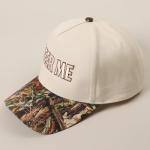 MIRMARU 5-Panel Embroidery Two-Tone Trucker Hat with Designed Camo and Floral Brim (US, Alpha, One Size, CAMO-Beer ME)