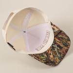 MIRMARU 5-Panel Embroidery Two-Tone Trucker Hat with Designed Camo and Floral Brim (US, Alpha, One Size, CAMO-Beer ME)