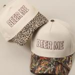 MIRMARU 5-Panel Embroidery Two-Tone Trucker Hat with Designed Camo and Floral Brim (US, Alpha, One Size, CAMO-Beer ME)